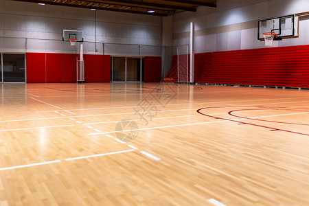 教育场地室内建筑的篮球场背景