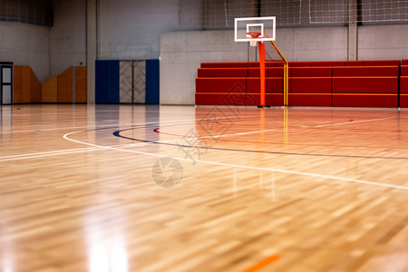 教育场地室内的篮球场背景