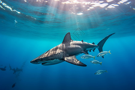 海里的鲨鱼背景图片