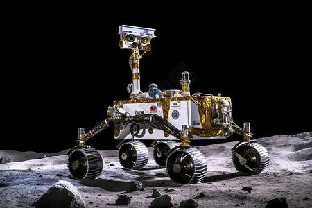 星球太空月球的探测仪背景