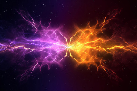 金色和紫色的电子电压背景图片
