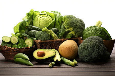 绿色的蔬菜和水果图片