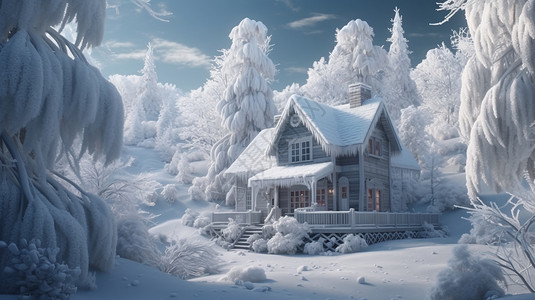 童话冬天素材冬季的仙境设计图片