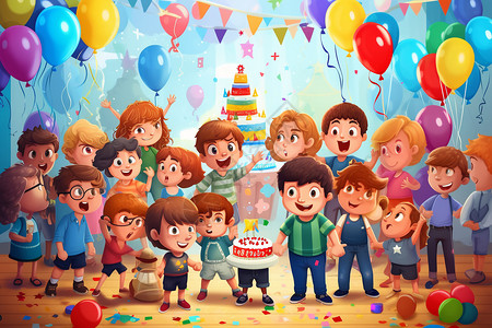 儿童生日派对背景图片