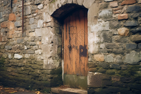 门扇被遗弃的房子背景