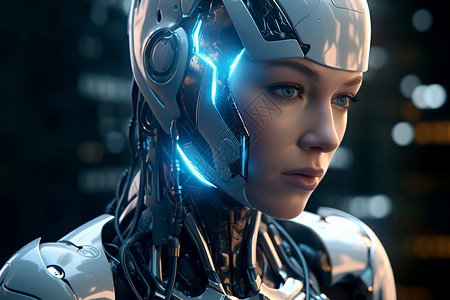 虚拟AI技术的机器人背景图片