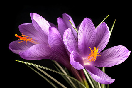 植物铃兰花番红花特写设计图片