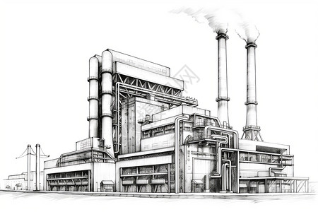 标志性烟囱图纸背景图片