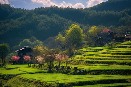 乡村农田背景图片