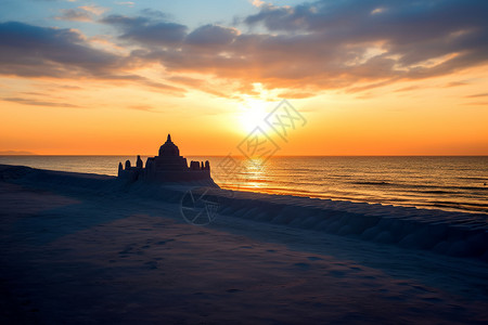 日出沙岛背景图片