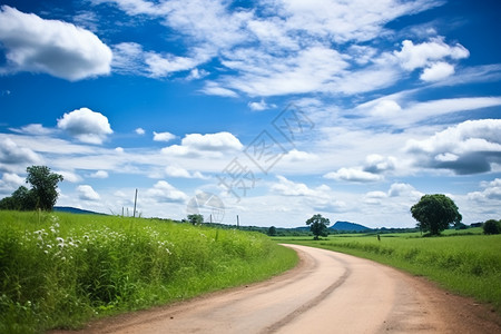 道路两旁的草丛图片