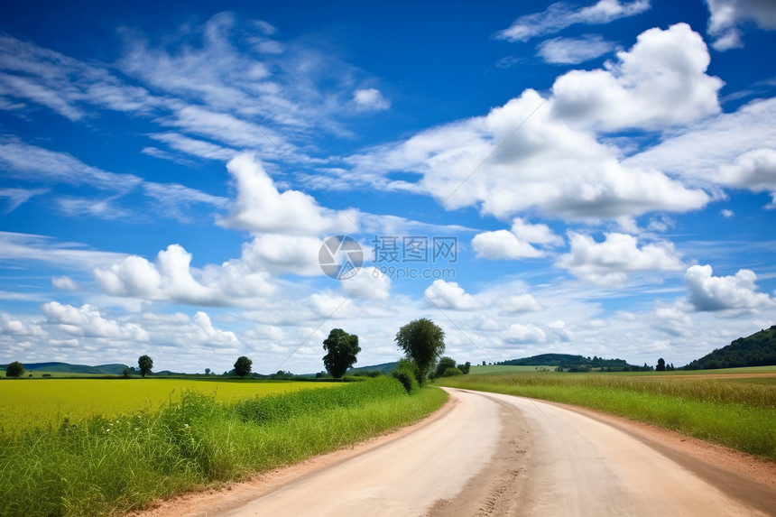 天空下的道路图片