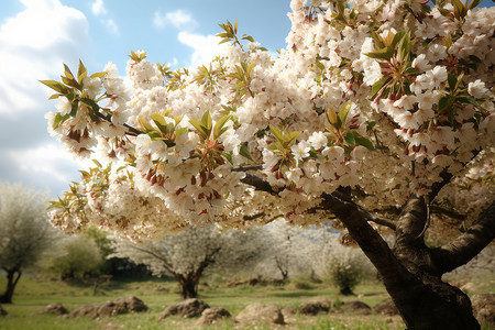 春天的杏仁树图片