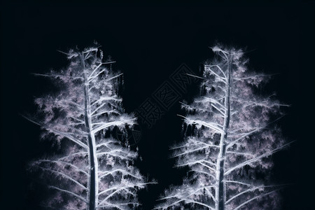 冰晶的树叶图片