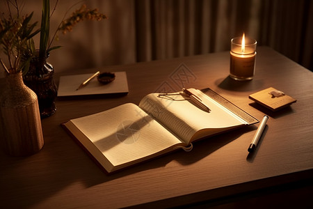 书桌灯光精致的书背景