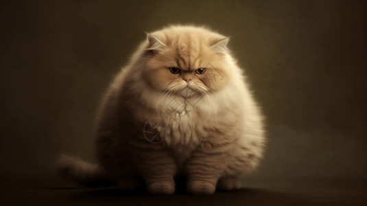 猫表情蓬松的胖小猫背景