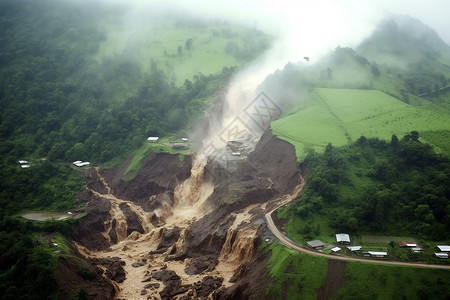 地质灾害山体滑坡的危险背景