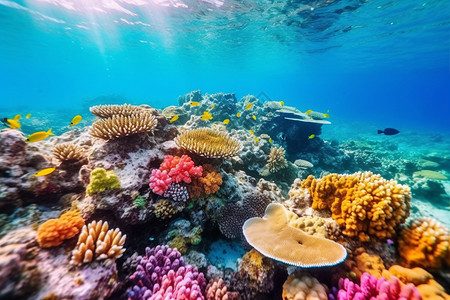 色彩缤纷的珊瑚礁图片