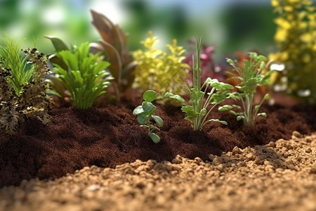 土壤和植物背景图片