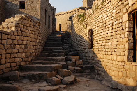 郊外古村背景图片