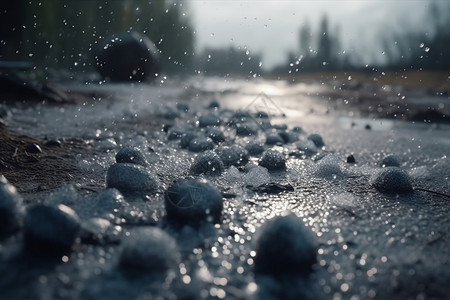 一场冰雹冰雹灾害高清图片