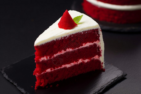 美味的红丝绒蛋糕背景图片