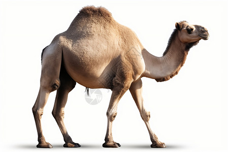 双驼峰行走的骆驼插画