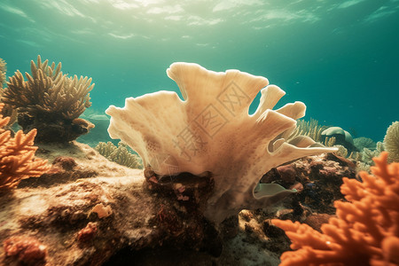 海底的珊瑚背景图片