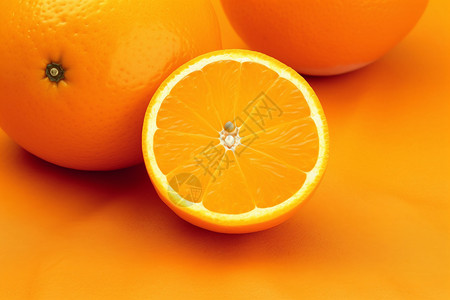 切开的甜橙图片