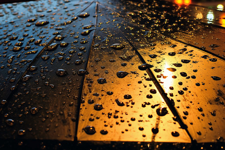 雨伞上的雨滴图片