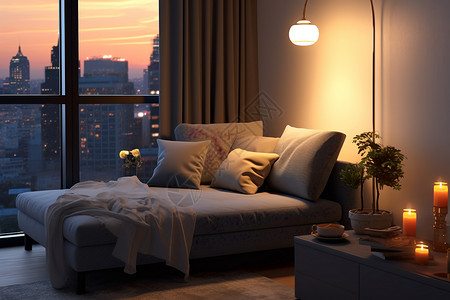 棉麻单人沙发现代高层建筑中的沙发设计图片