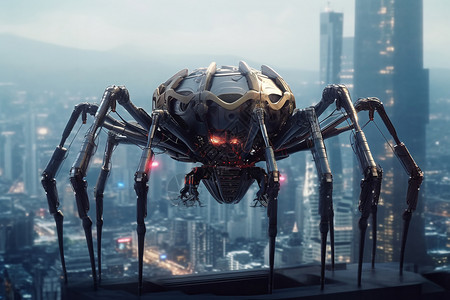 飞行机器人蜘蛛机器人背景