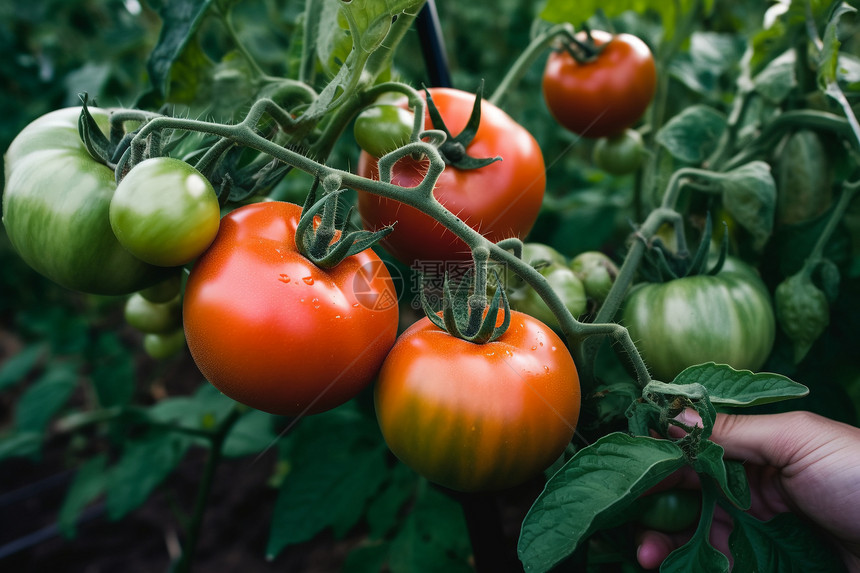 农场中成熟的西红柿图片