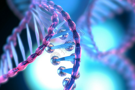 基因工程的3D螺旋形生物链背景图片