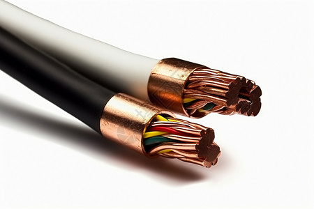 两条规则三芯绝缘电缆铜线设计图片