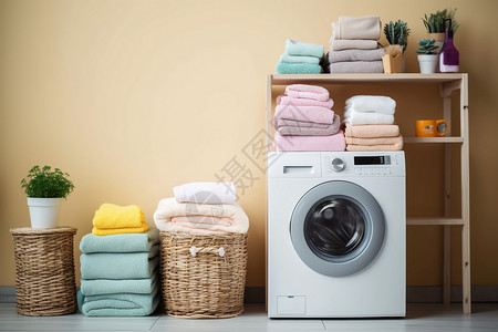 篮子毛巾现代家居洗衣房设计图片