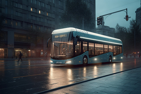 未来派电动公交车图片