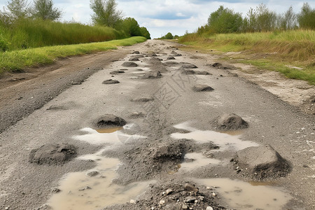崎岖不平的道路修复农村土路的工程背景