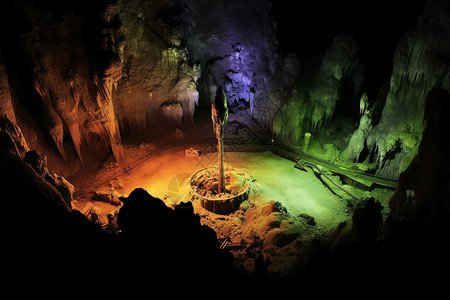 地下岩洞的自然景观图片