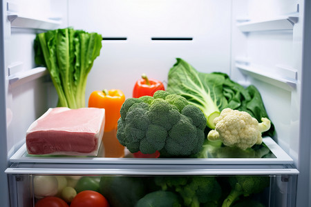 冰箱中有机的蔬菜高清图片