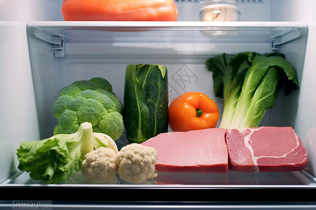 保鲜蔬菜冰箱中保鲜的蔬菜背景