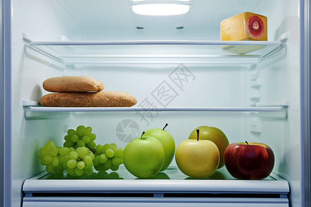冷藏的水果冰箱保鲜高清图片