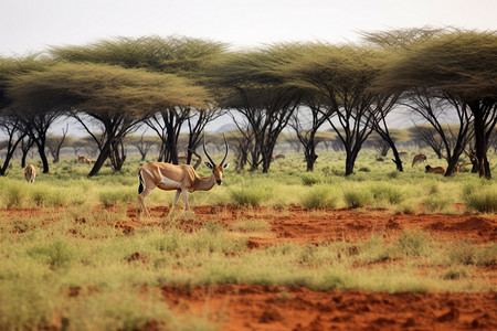 小号灌木丛沙漠灌木丛的羚羊背景
