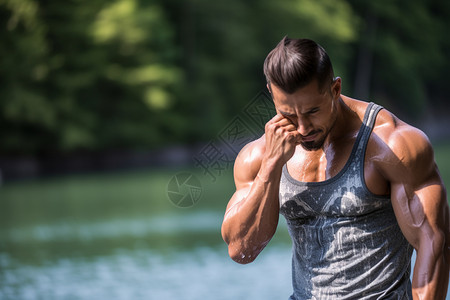 集一身一身健美肌肉的男人背景