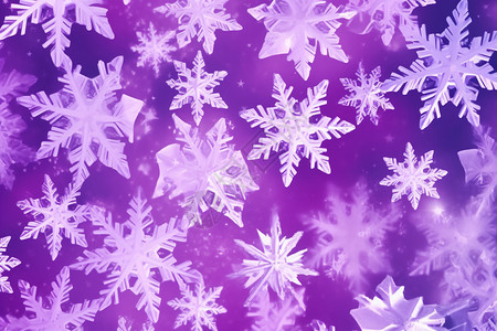 紫色背景上的雪花背景图片