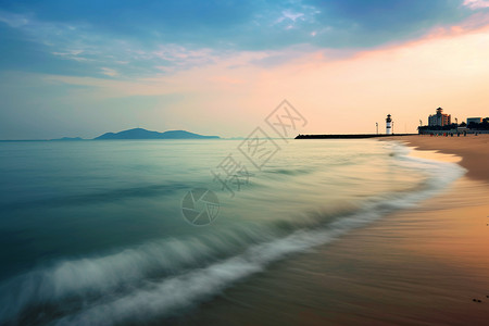 夏天的度假海滩自然景观图片