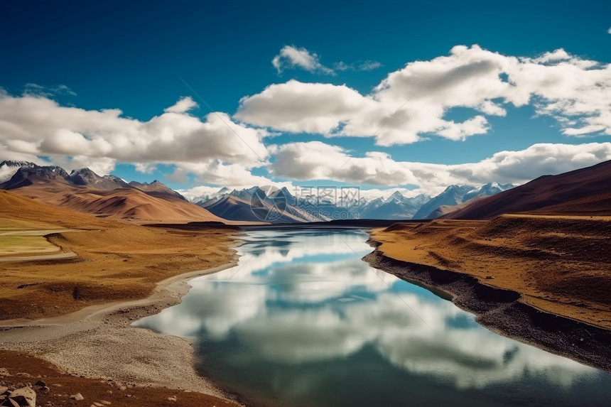 秋天藏区高原的美丽景观图片