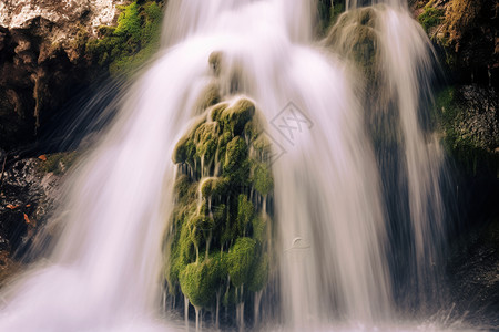 瀑布流中动的水高清图片
