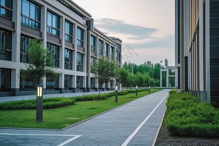 鸟瞰园区别墅建筑园区景观设计图片