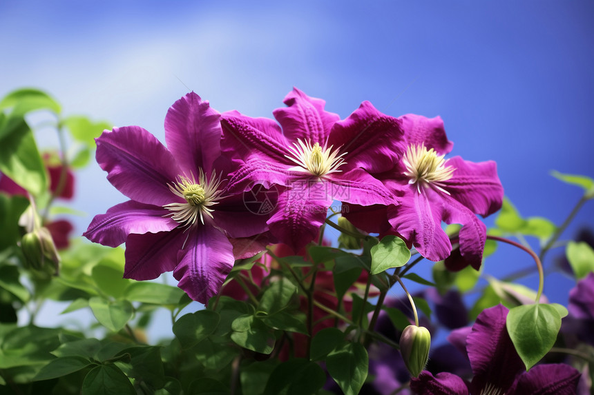 春天户外紫色的小花图片
